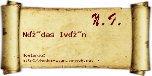 Nádas Iván névjegykártya